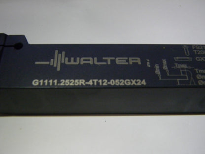 Walter 0.4724" Indexable Grooving Toolholder G1111.2525R-4T12-052GX24 5936158