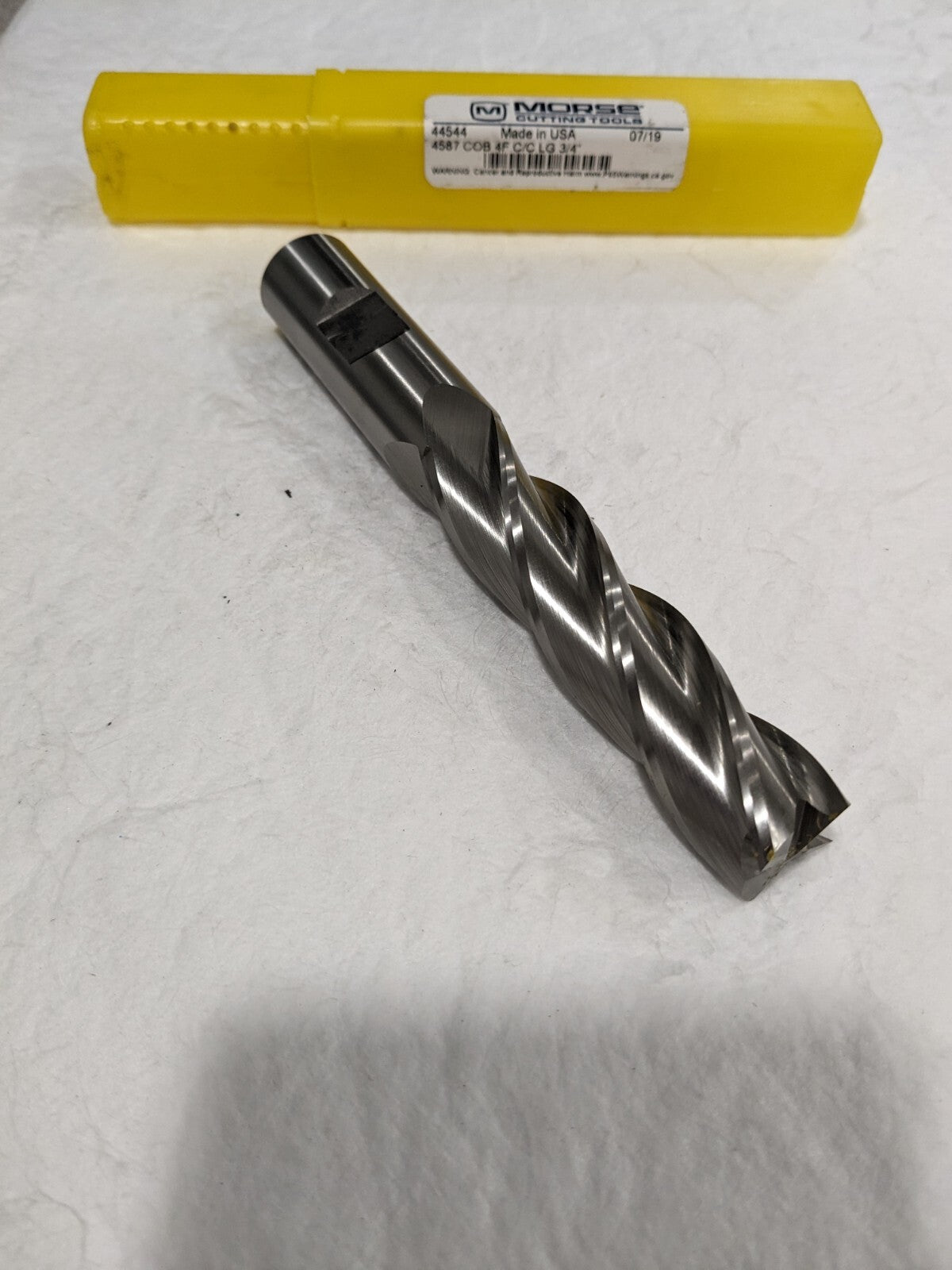 Morse Center Cutting Long Length Single End End Mill, 3/4", 4 FL 44544 4587