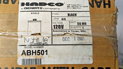 Hadco Genlyte Above Ground Ballast Box Black 50w MH 120V ABH501
