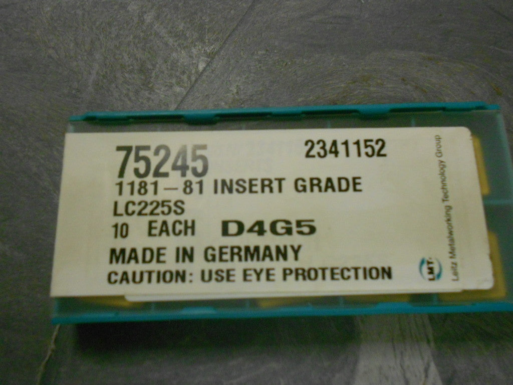 LMT Fette #75245 1181-81 LC225S Carbide Milling Inserts Qty. 10