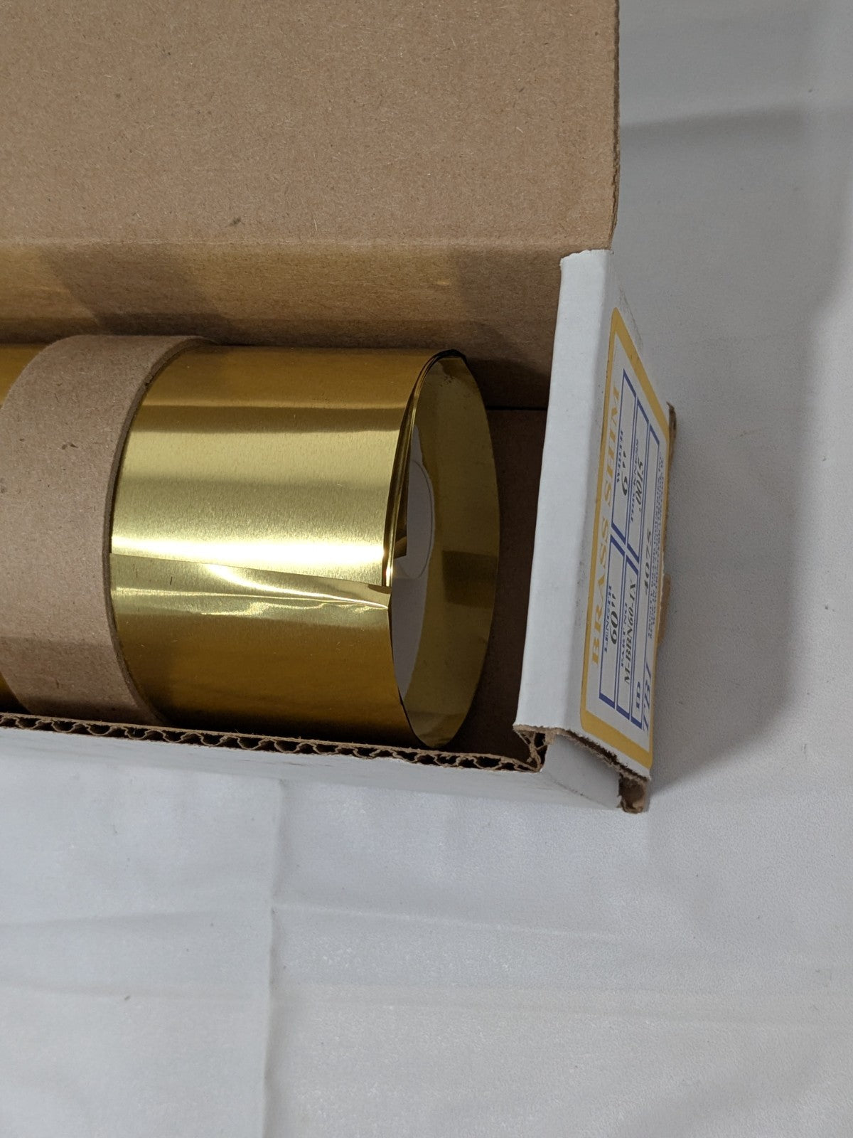 Metal Brass Shim Stock: Roll, 0.0015" Thick, 60" Long, 6" Wide M-BBN60-1X
