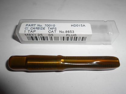 Greenfield 70010 M8 X 1.25 4 Flute D5 Carbide Plug Chamfer Straight Flute Tap