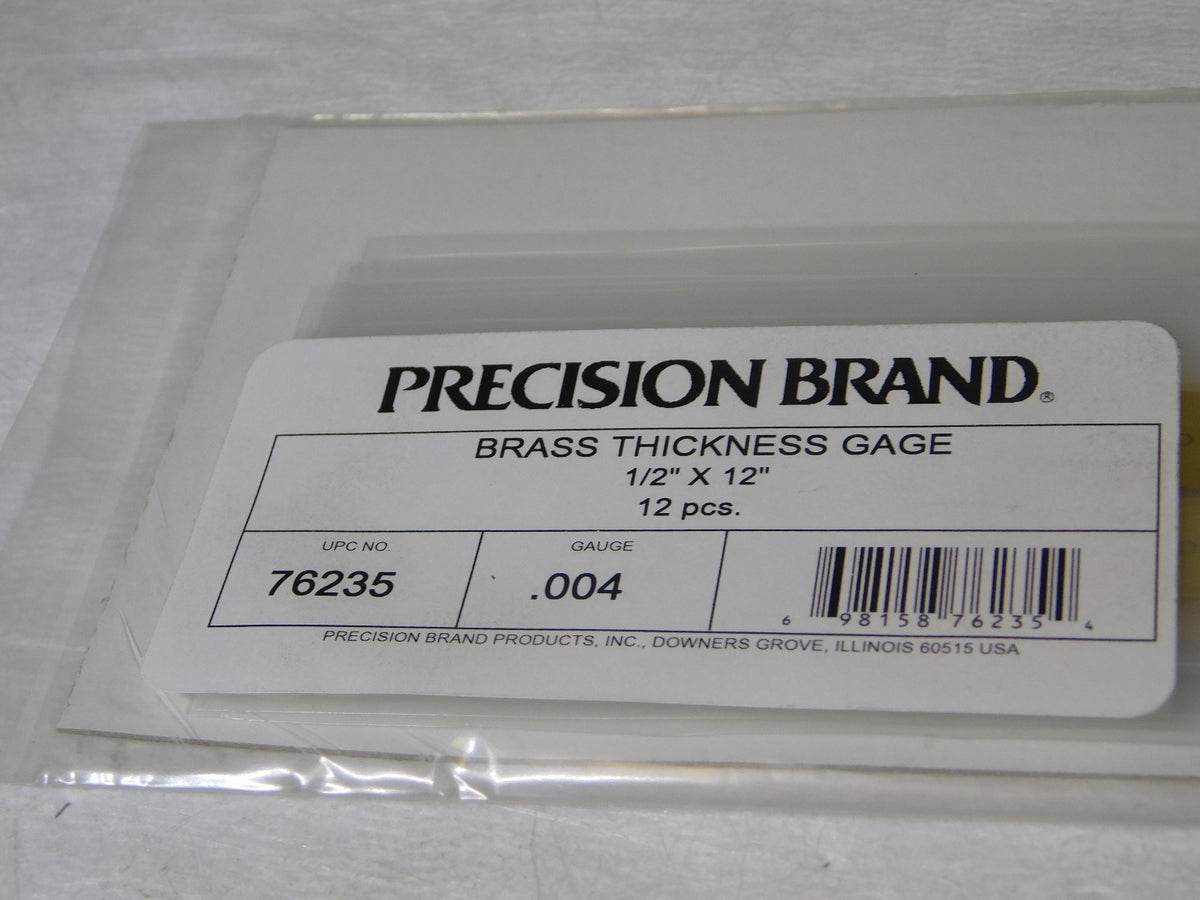 Precision Brand 0.004 Brass Thickness Gage 1/2 x 12 Blades (Pack of 12) 76235