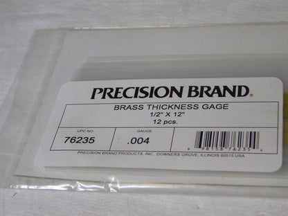 Precision Brand 0.004 Brass Thickness Gage 1/2 x 12 Blades (Pack of 12) 76235