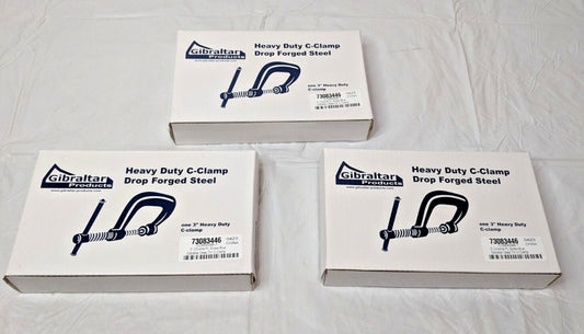 Gibraltar 3" Heavy Duty C-Clamp Blue Forged Steel QTY 3 CCM00395-1