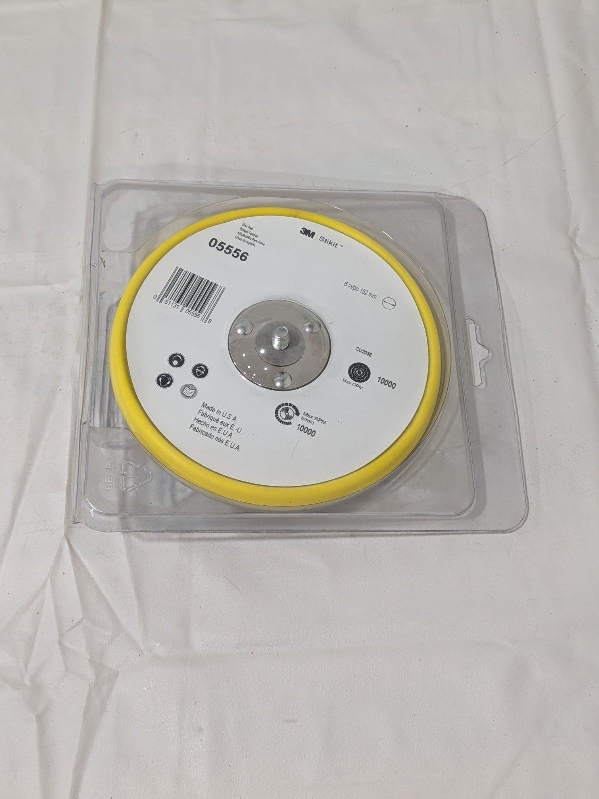 3M Disc Backing Pad: Adhesive & PSA, 5/16-24 Thread, 10,000 Max RPM 7000119808