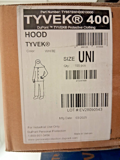 Dupont Universal White Hoods QTY100 TY657SWH00010000