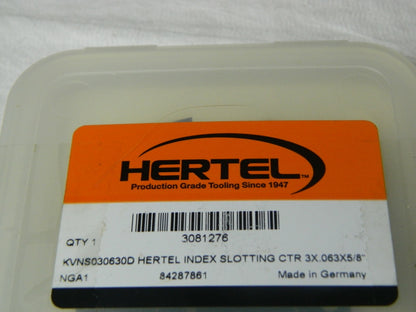 Hertel Indexable Slotting Cutter HMO-00435K 3" X .063 X 5/8" 3081276