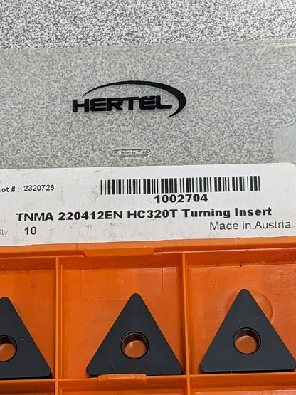 Hertel TNMA220412EN HC320T Carbide Turning Insert Qty 10 1002704