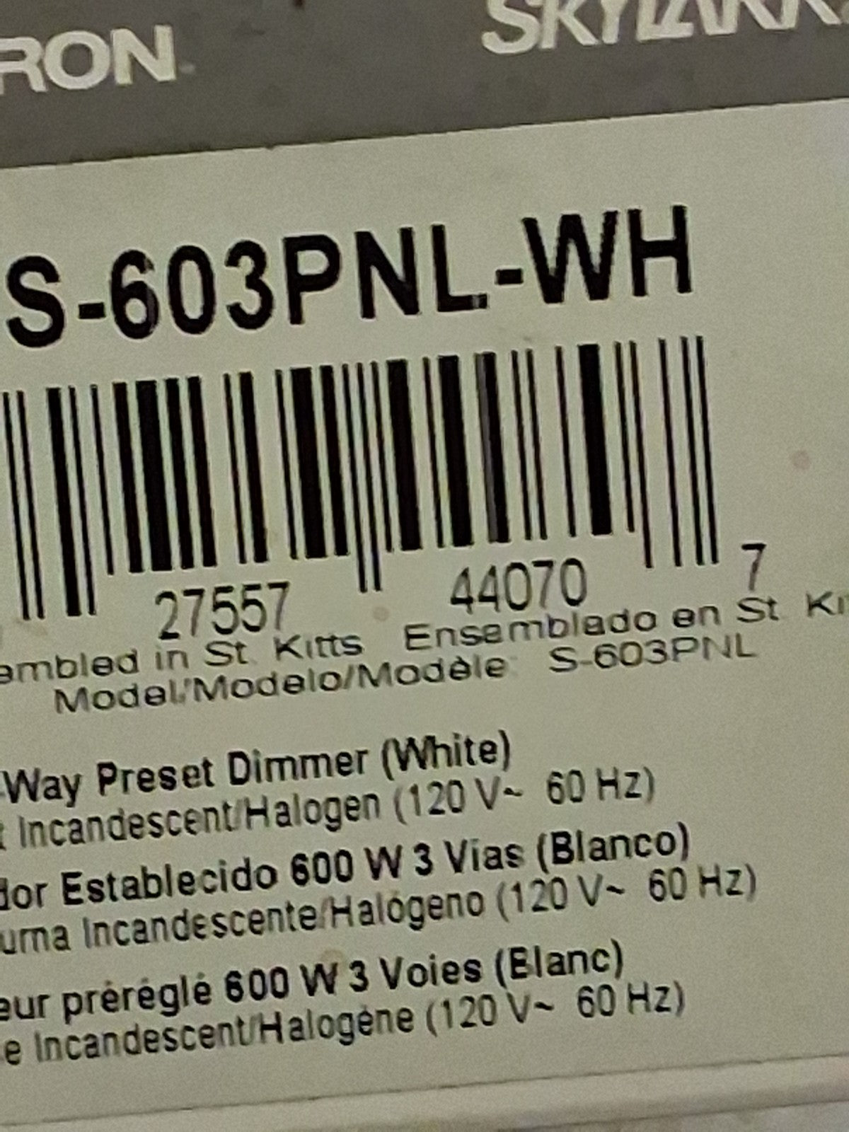 Lutron Skylark LED Dimmer 150/600 W Single-Pole/3-Way SCL-153P-WH