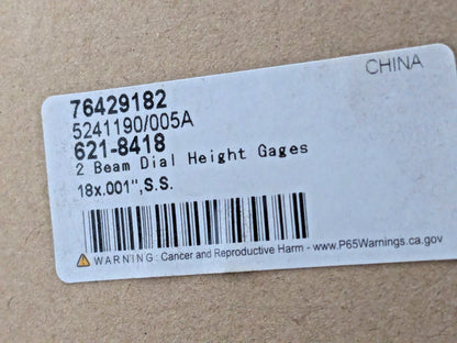 Double Column 18" Dial Height Gage SS 0.001" Graduation 621-8418
