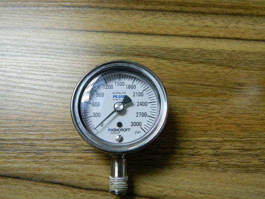 Ashcroft Pressure Gauge 2-1/2" Dial 1/4 Thread 0-3,000 Scale Range 94233XLL