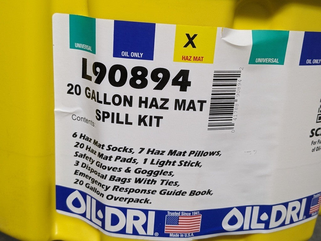 Oil Dri 20 Gallon Hazmat Spill Kit Absorbent Refill Pack L90894