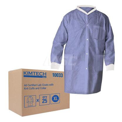 (25) Kimtech General Purpose Lab Coat: Size XL, Polyester, Blue, 3 Pocket 10033