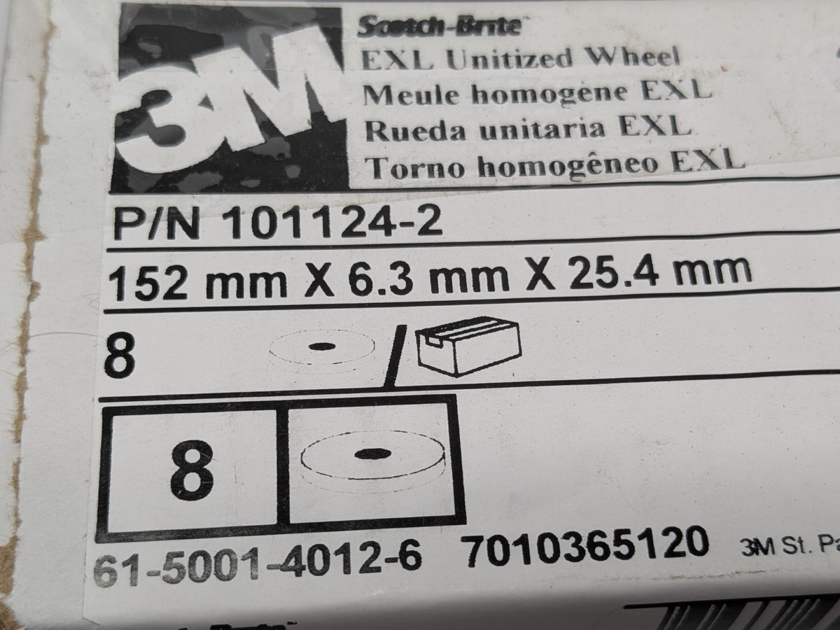 3M Scotch-Brite EXL Unitized Wheels 6 x 1/4 x 1 3S FIN 101124-2 QTY 8 7010365120