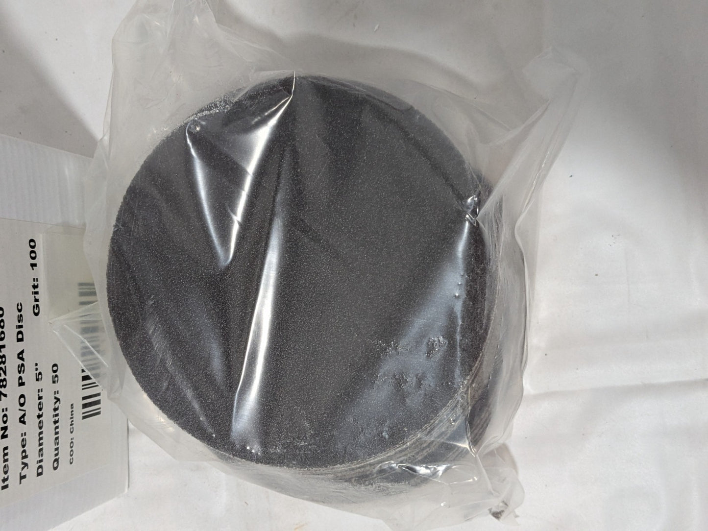 Tru-Maxx 5" Dia PSA Disc: 100 Grit, Aluminum Oxide Qty 50 78281680