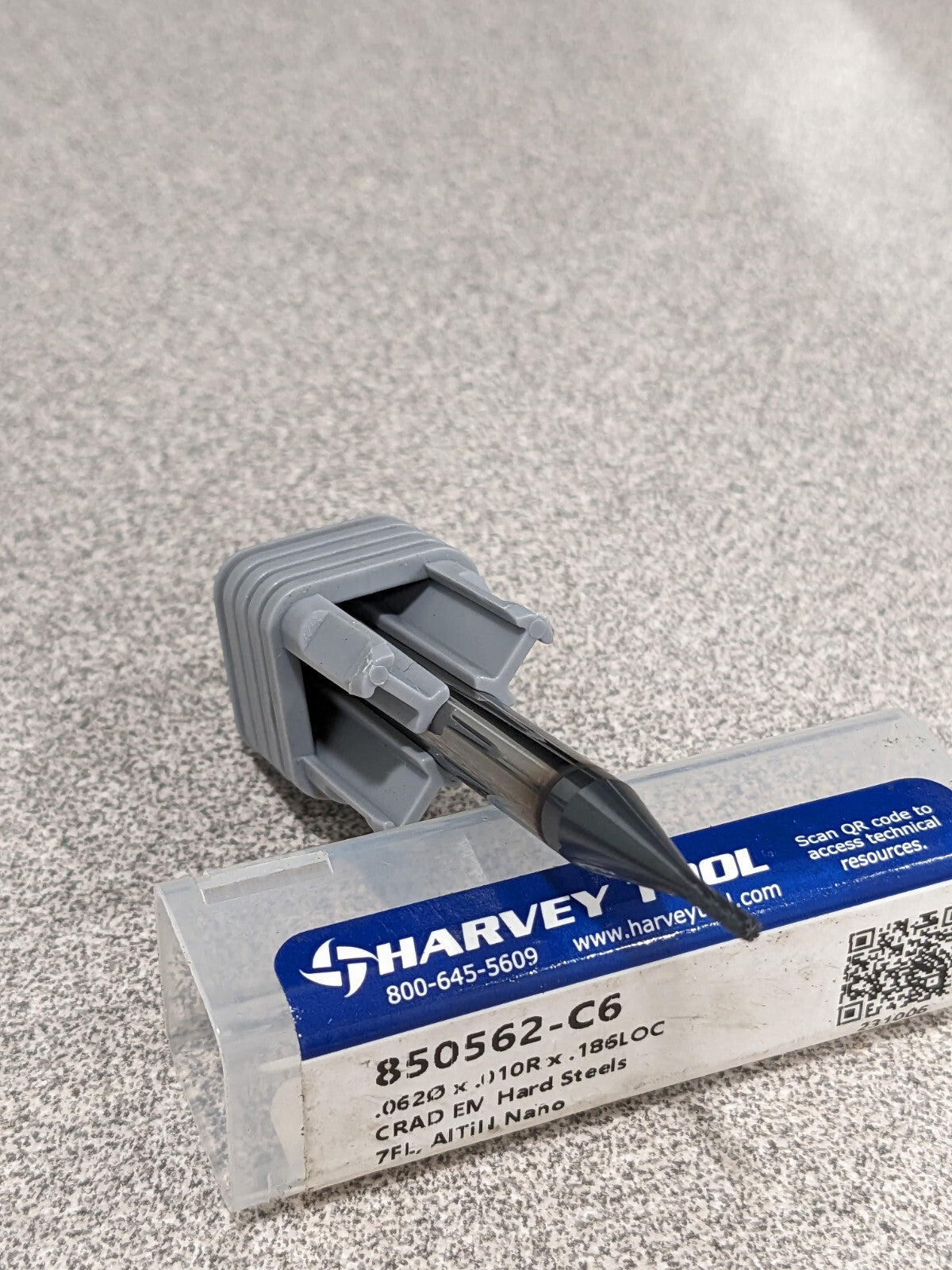HARVEY TOOL Corner Radius End Mill: 0.0620 Dia, 0.093 LOC 850562-C6