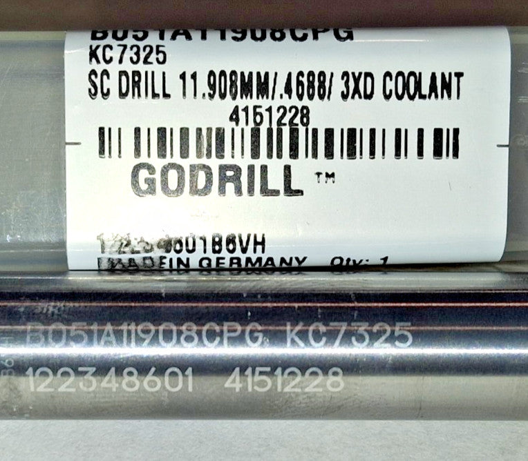 Kennametal Screw Machine Drill Bit 15/32" Dia 140 deg Carbide 4151228