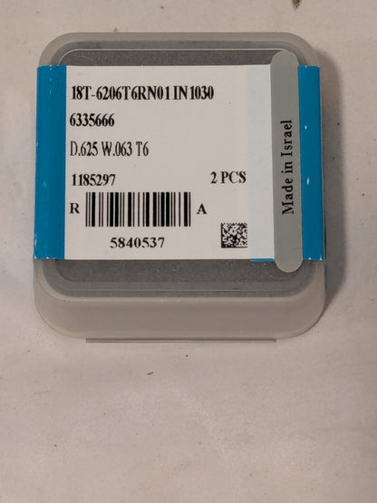 INGERSOLL 18T-6206T6RN01 Carbide Inserts Grade IN1030 2pcs 5840537