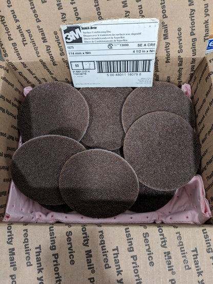 3M Hook & Loop Disc: 4-1/2" Dia, Non-Woven, Aluminum Oxide Qty 20 71001
