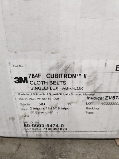 3M Cubitron II Cloth Belt 784F, 50+ YF-weight 2" x 18" Qty 50 71000918