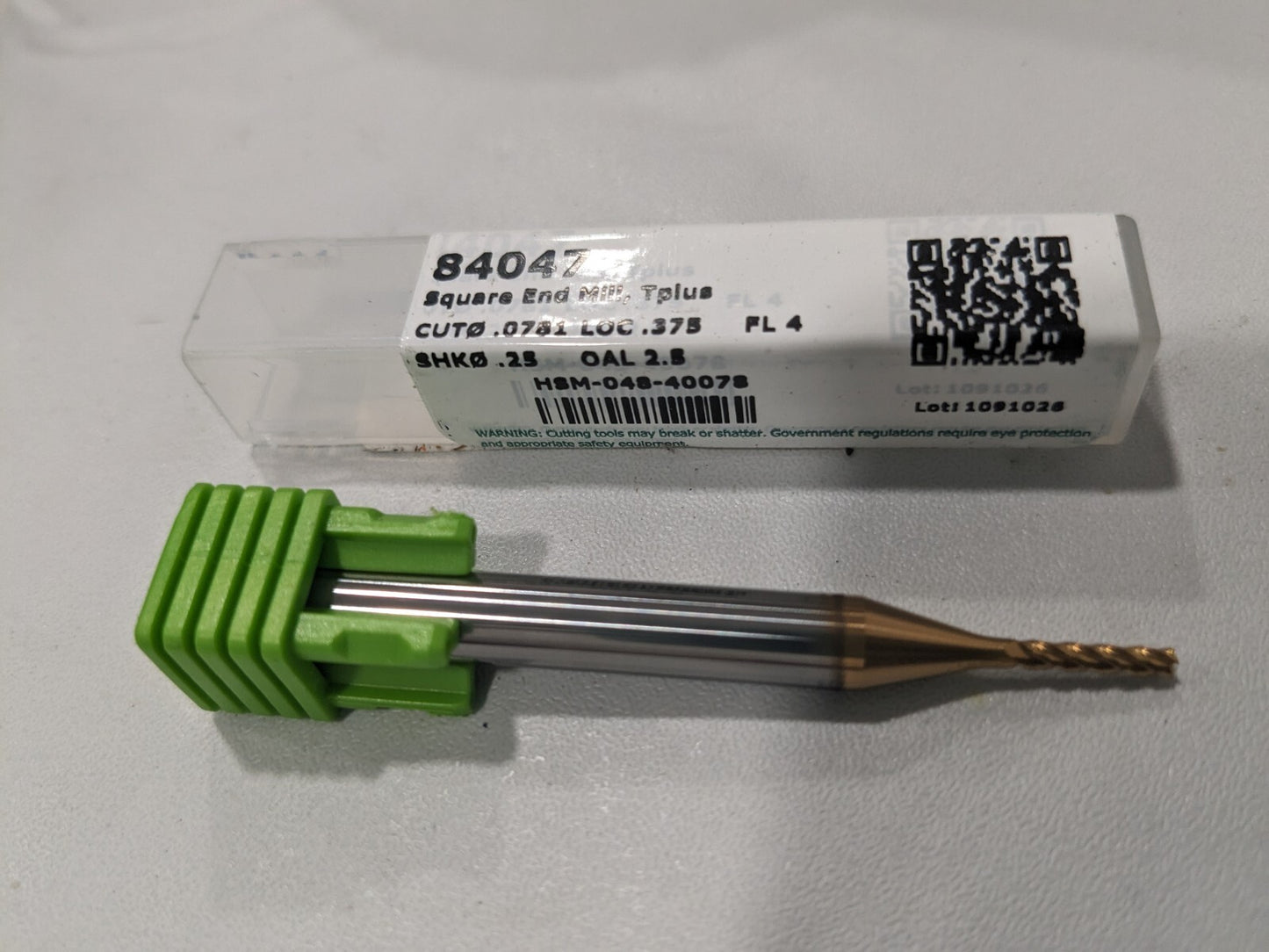 HELICAL SOLUTIONS Square End Mill: 5/64" Dia, 3/8" LOC, 4 Fl Solid Carbide 84047