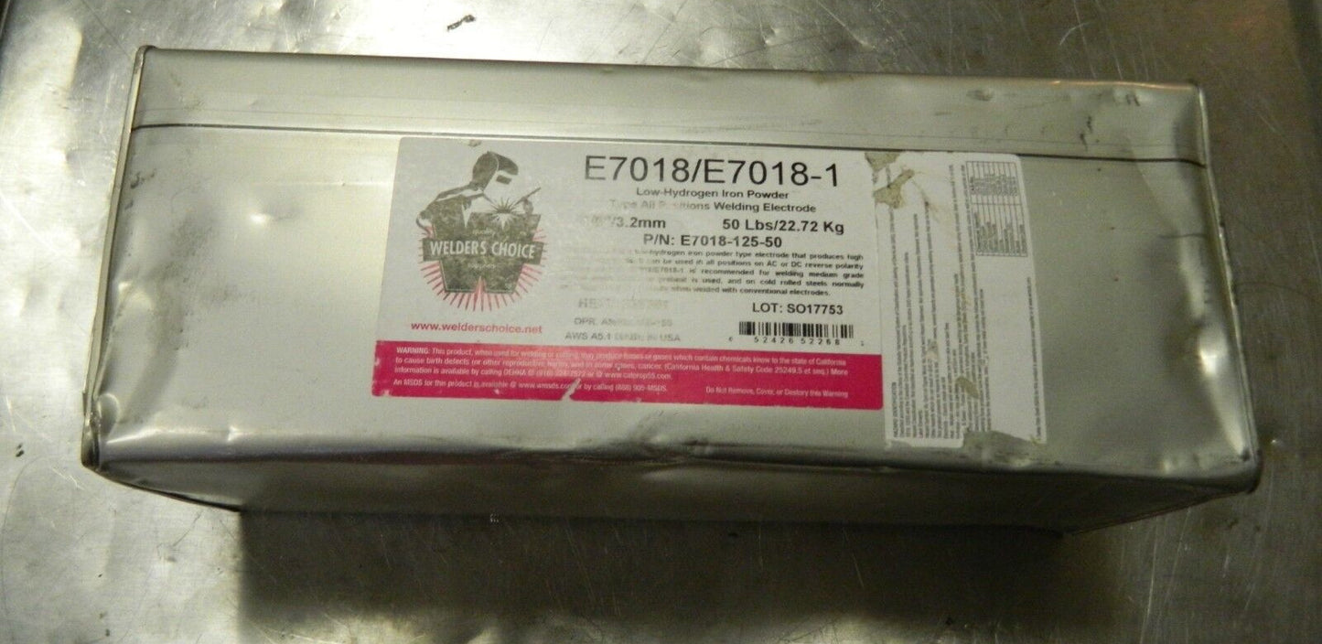 WELDER'S CHOICE  Stick Welding Electrode 14"Long 1/8" Dia 50 LBS E7018-125-50