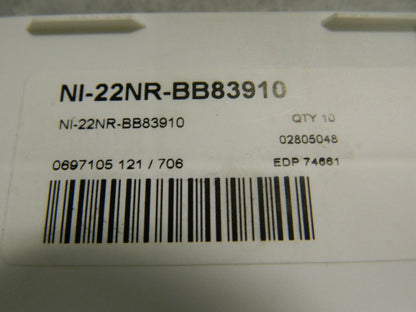 Seco Carbide Threading Inserts box of 10 NI-22NR-BB83910  74661