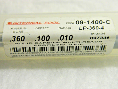 ITI Carbide Multi Reach Profiling Tool 0.360" x 0.100" 09-1400-C