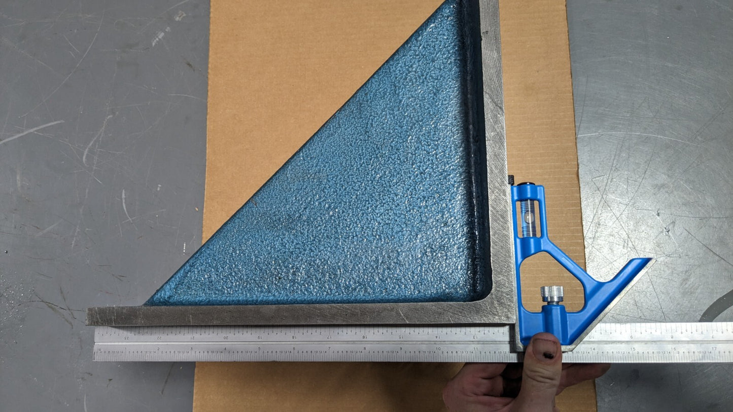 Machined Angle Plate 12" x 12" x 12" Cast Iron Flat Surface Doubl