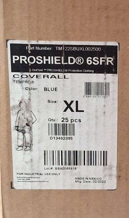 DuPont ProShield 6SFR Blue Disposable Coverall Elastic XL 25 PC TM122SBUXL002500