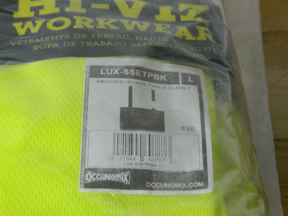 OccuNomix Sz L Yellow High Visibility Short Sleeve T-Shirt Qty 10 LUX-SSETPBK-YL
