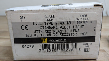 Schneider Electric Square D 9001SKP38R9 Pilot Light 120V AC-DC Red Cap