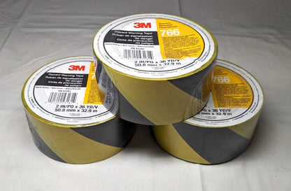 3M Warning Tape 766 Vinyl 2" x 108ft x 5 mil Thick  *QTY 3 Rolls (324')*   43181