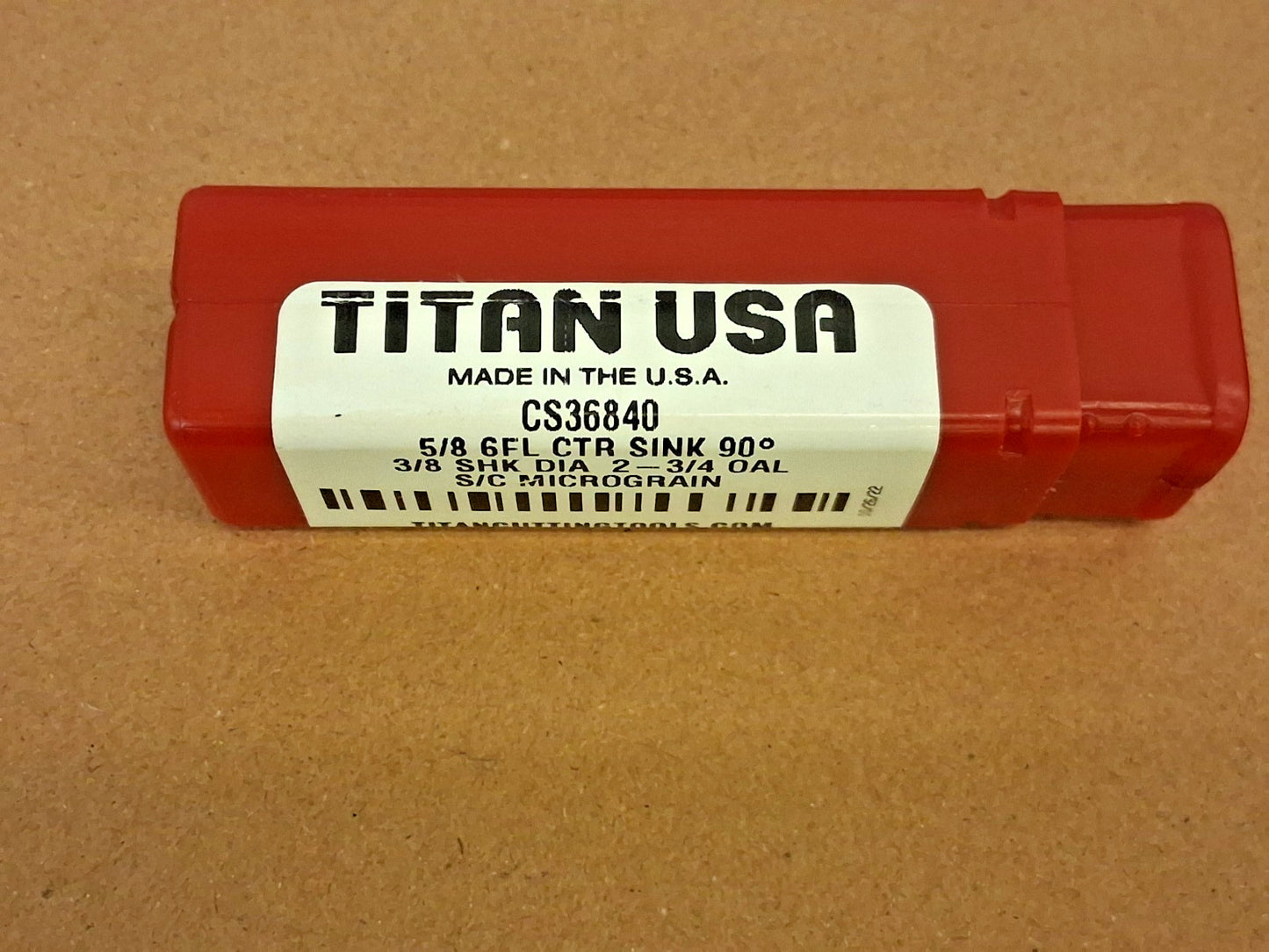 Titan Carbide Countersink 5/8" Head Dia 90.00 deg Included Angle 6FL CS36840