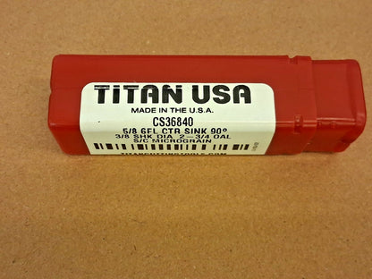 Titan Carbide Countersink 5/8" Head Dia 90.00 deg Included Angle 6FL CS36840