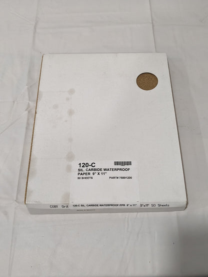 Sanding Sheet: 120 Grit, Silicon Carbide Fine Grade, C-Weighted Qty 50 75891200