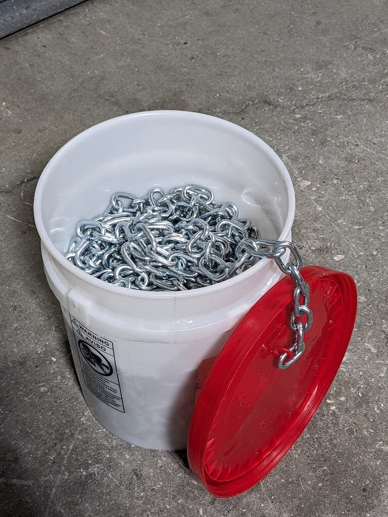 Welded Proof Coil Chain 141 Ft. x 1/4 In. Grade 30 Zinc Plated 1300 lb. Capacity