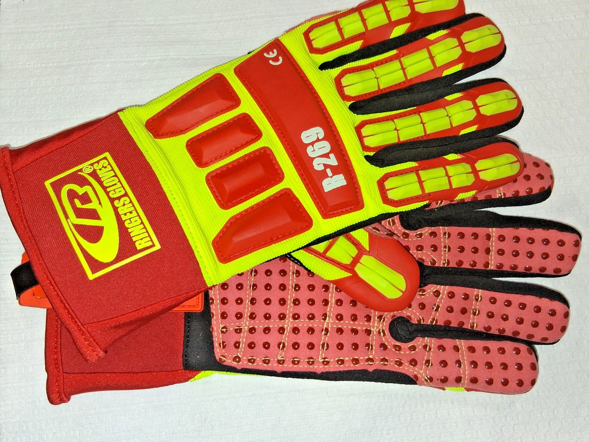 Ringers HI-VIS Synthetic Leather Extended Airprene Wrist Gloves Small/8 R269