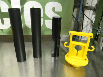 Pro Safe Black / Yellow Knockdown Stanchion Safety Barrier Post 46-1/2" Hei