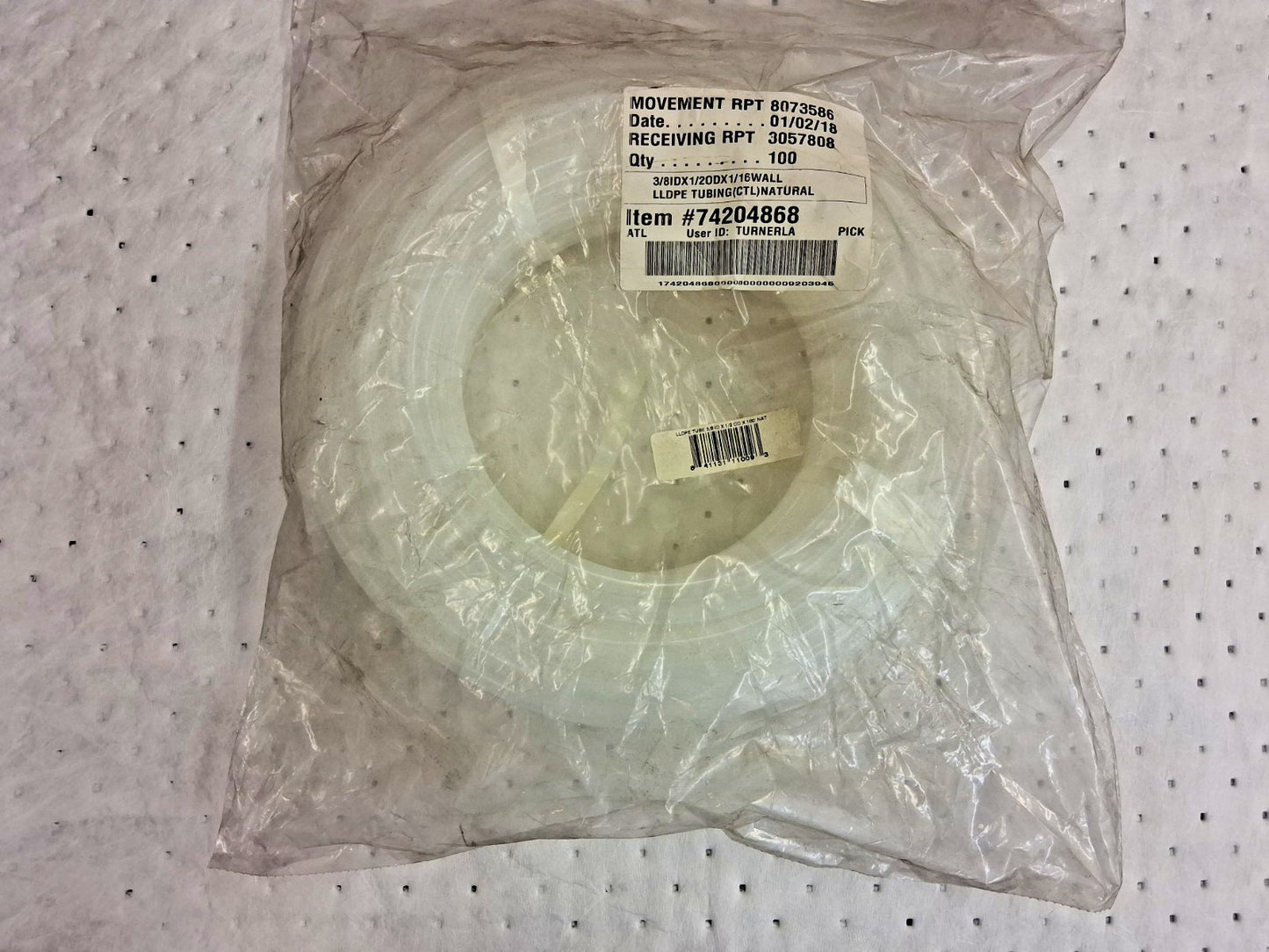Pro LLDPE Tube 3/8" ID x 1/2" OD 1/16" Wall Thickness 100ft Long 11009