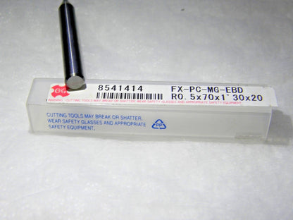OSG Carbide Center Cutting Ball End Mill FX-PC-MG-EBD W R0.5 X 1 X 70  8541414