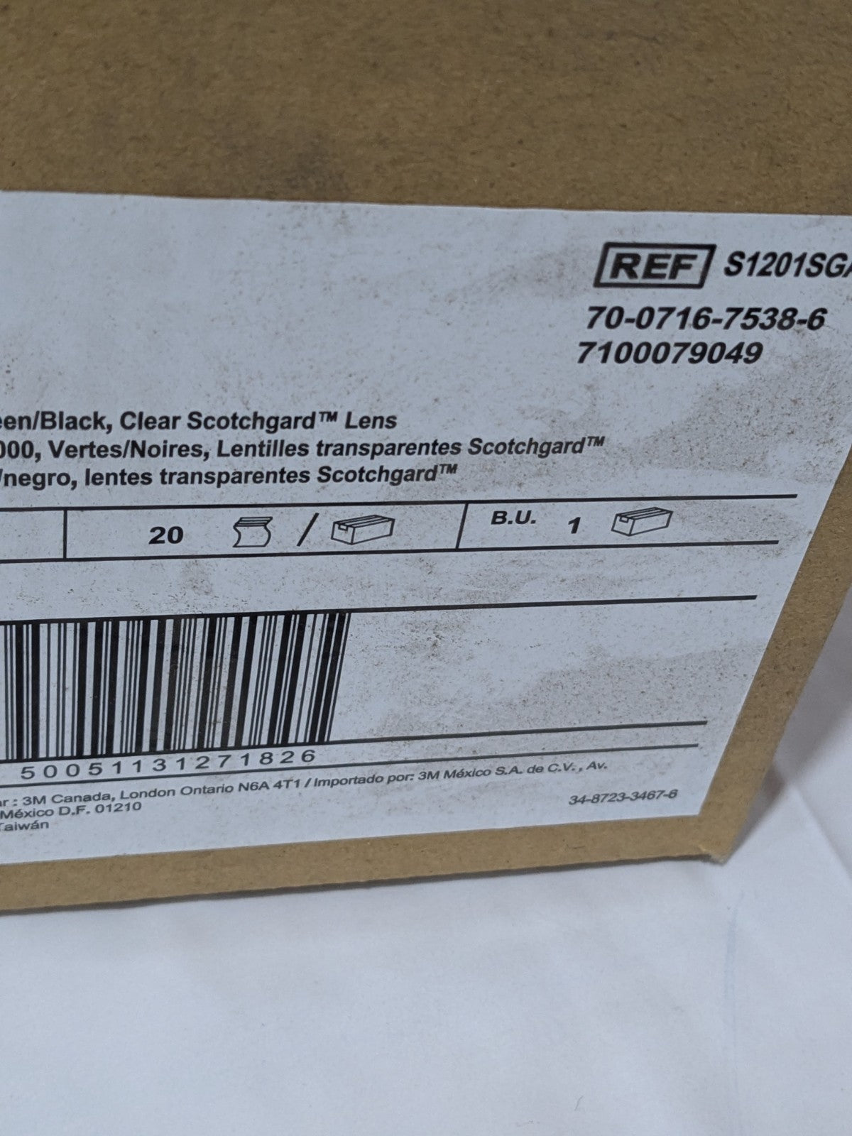 (20) 3M Safety Glasses: Anti-Fog & Scratch-Resistant, Polycarbonate 7100079049