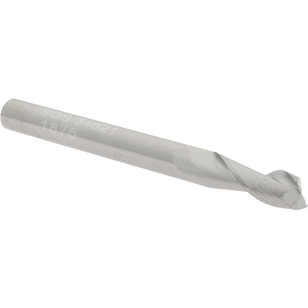 SGS Square End Mill 3/16" Dia 9/16" LOC 34621