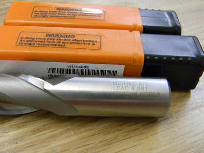 HERTEL Cobalt Sq End Mill 3/4, 1-5/16 LOC 3/4 Shk Dia 3-7/16 OAL 2 FL Qty 2