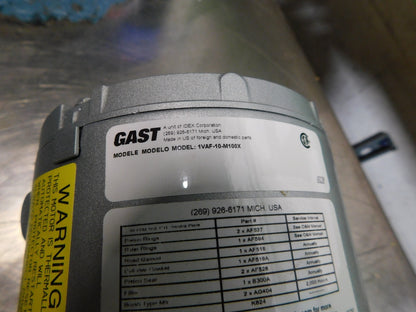 Gast Piston Vacuum Pump 1/6 hp 1.8 CFM 1VAF-10-M100X PARTS/REPAIR