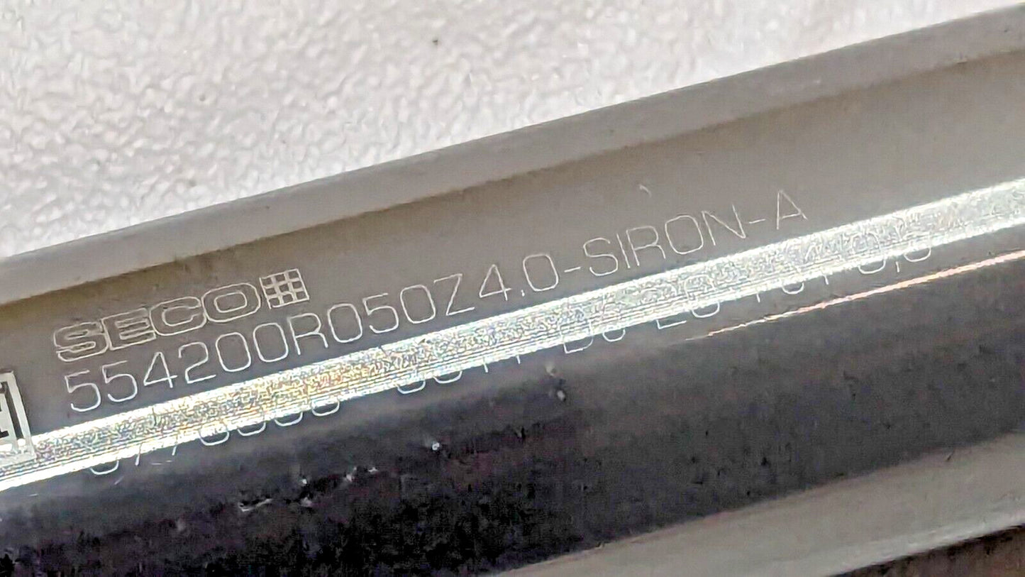 Seco Carbide Corner Radius End Mill 20mm Dia 4FL 554200R050Z4.0-SIRON-A 0267956