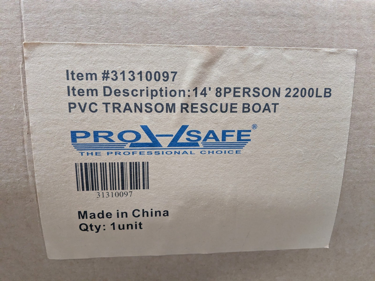 Pro Safe Inflatable PVC Transom Rescue Boat 14 Ft. 8-Person 2200 Lb. Capacity