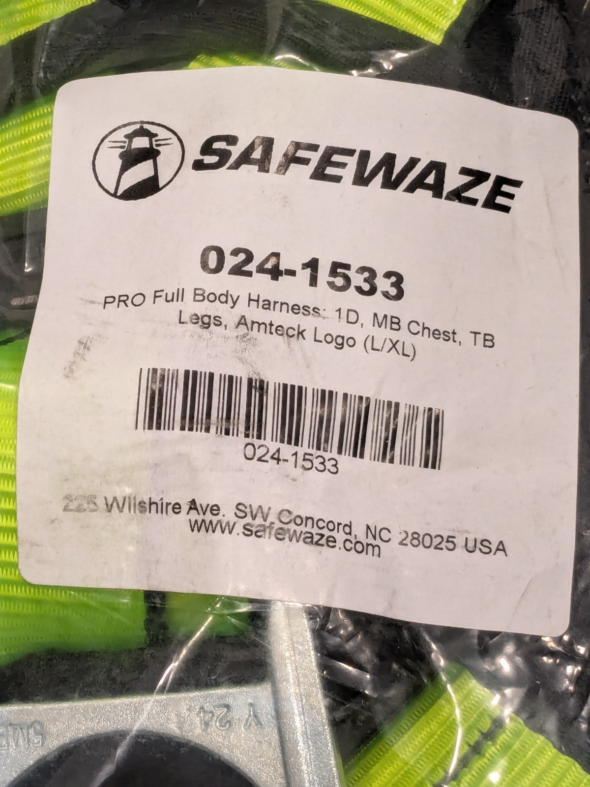 Safewaze L/XL PRO Full Body Harness W/1D, MB Chest, tab Legs - FS281-L/XL