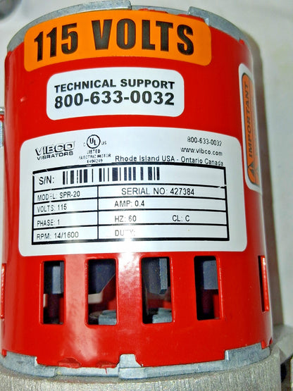 Vibco Small Impact Electric Vibrator Phase 1 0.5A 115 Volt 5" Long SPR-20